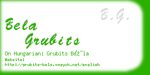 bela grubits business card